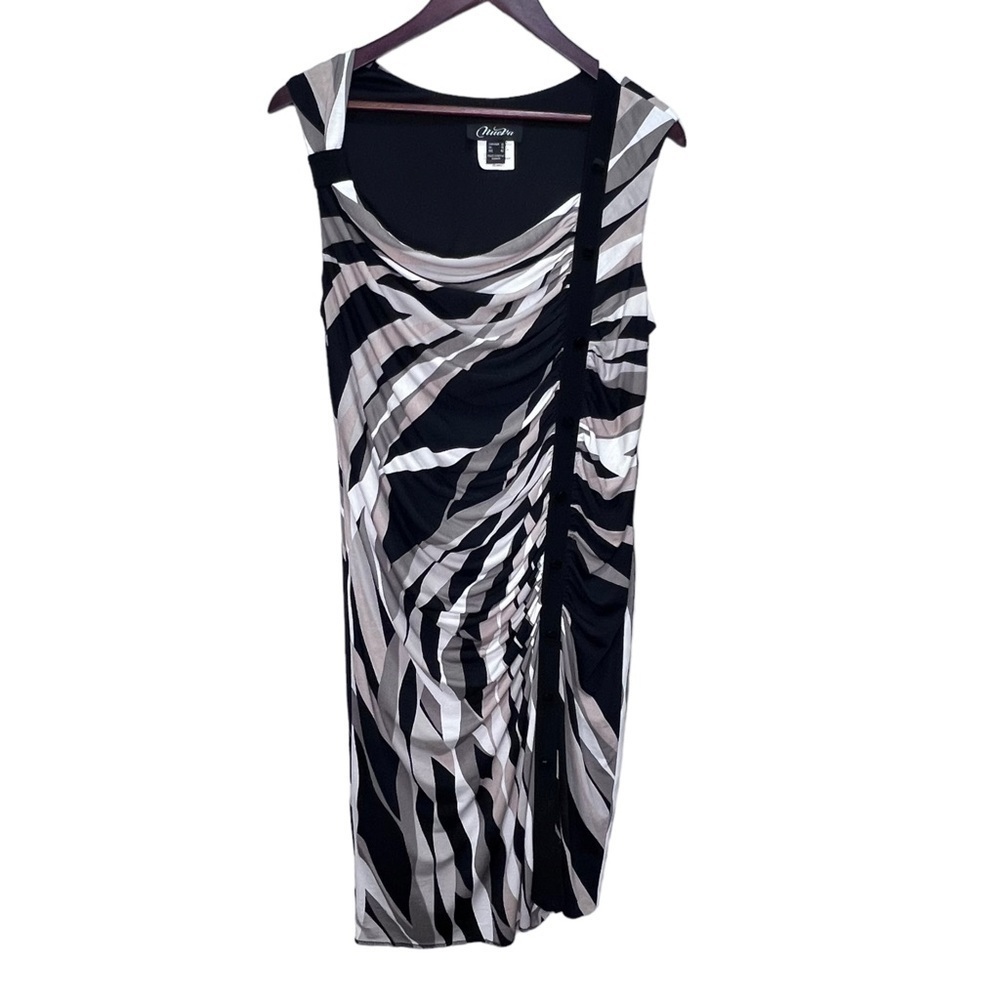 Vintage Nueva Black & White MIDI Dress Size 12